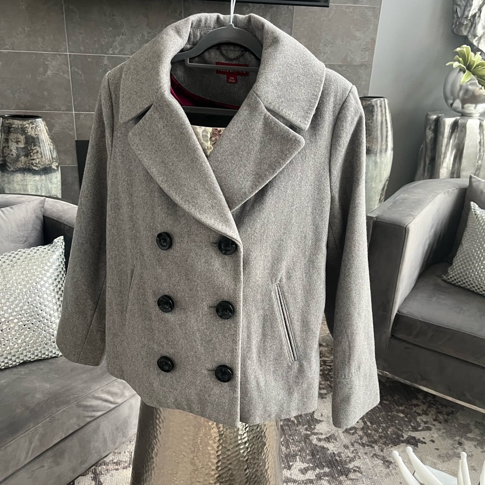 Merona cute 🖤grey flannel JACKET size XXL nice boxy roomy fit 🖤🖤